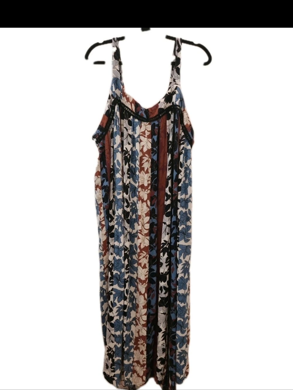 Knox Rose Striped Floral Boho Maxi Dress Women's Sz 3X